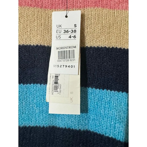NWT Topshop Women's Knitted Crew Neck Striped Pullover Sweater Multicolor Sz S - Picture 7 of 9